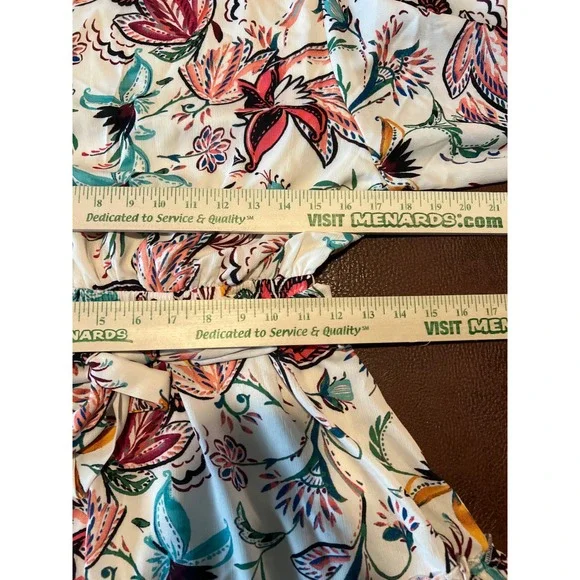 Baltic Born Tally Mini Dress Off White Multi Print Floral Balloon Sleeve NWT M - Picture 5 of 6